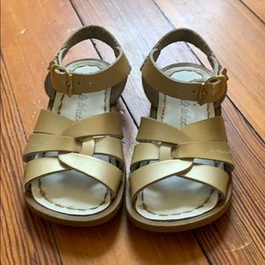 Salt Water gold sandals, size 7